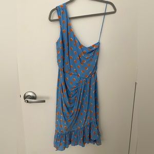 Derek Lam 10 Crosby one shoulder polka dot Taula dress